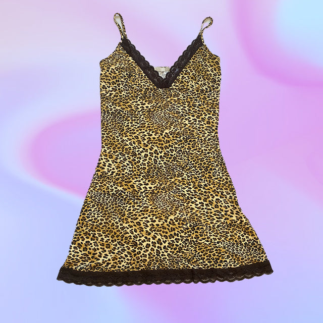 Vintage 90's Cheetah Print Slip Dress