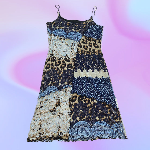 Vintage 90's Patchwork Midi Dress