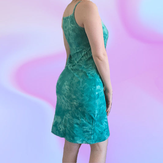 Vintage Y2K Aqua Tie Dye Dress