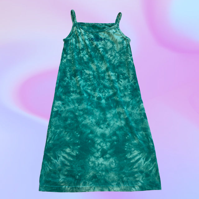 Vintage Y2K Aqua Tie Dye Dress