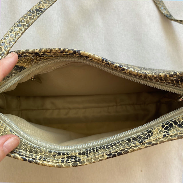Vintage 90's Snakeskin Pattern Shoulder Bag
