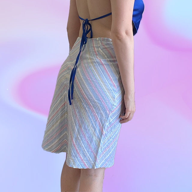 Vintage 90's Diagonal Stripe Midi Skirt