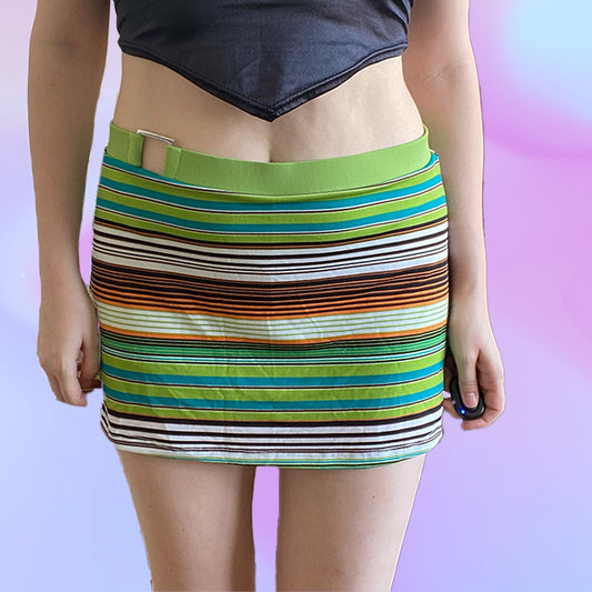 Vintage Y2K Orsay Striped Mini Skirt