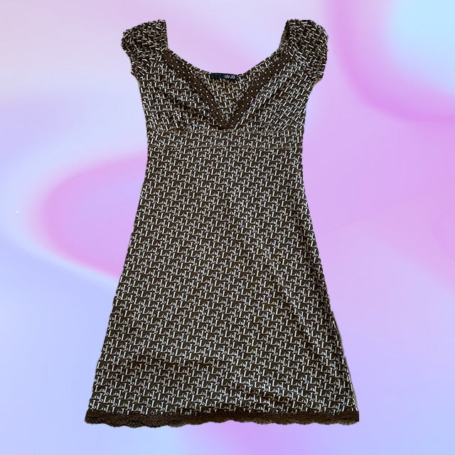 Vintage 90's Liu Jo Monogram Mesh Dress