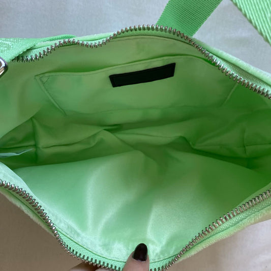 Vintage Y2K Juicy Green Velour Shoulder Bag