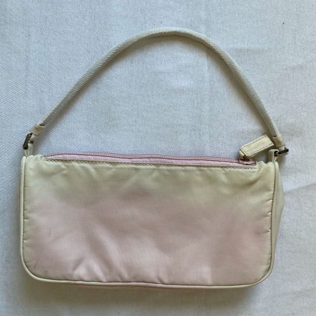Vintage 90's Prada Pink and White Ombre Nylon Shoulder Bag