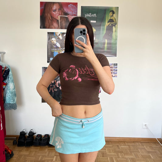 Vintage 90's "Lucky Girl" Brown Baby Tee (XXS/XS)