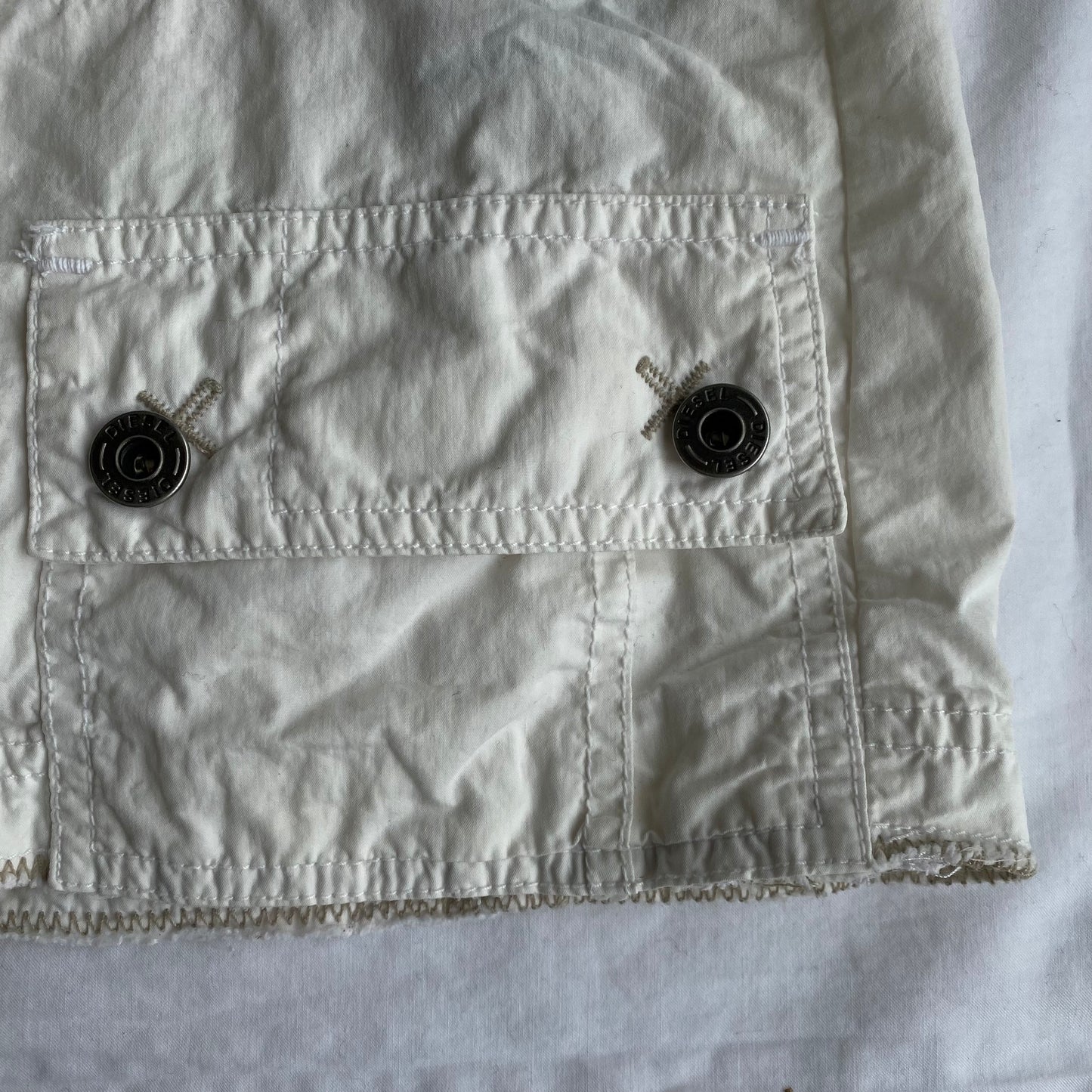 Vintage Y2K Diesel Low Waist White Cargo Mini Skirt (34 EU - 6 UK - 2 US)