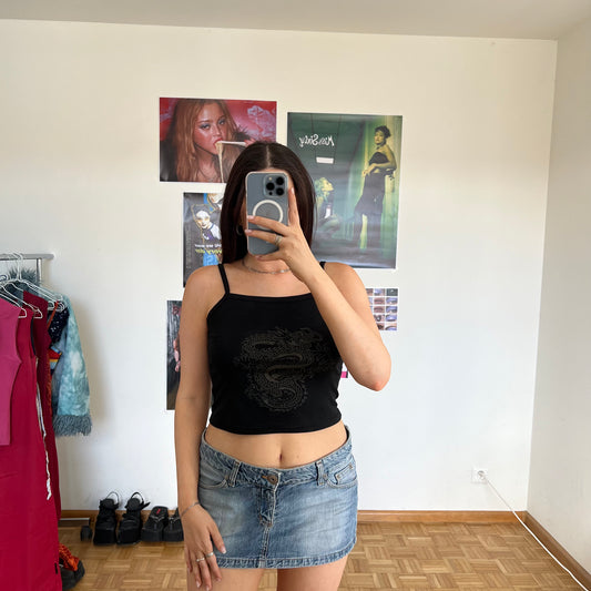 Vintage 90's Skater Black Dragon Cami Top (S/M)
