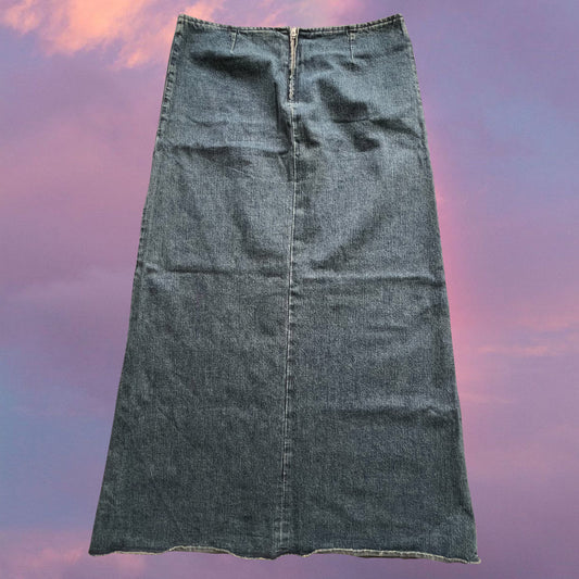 Vintage 90's Hippie Denim Maxi Skirt (36-38 EU / UK 8-10 / US 4-6)
