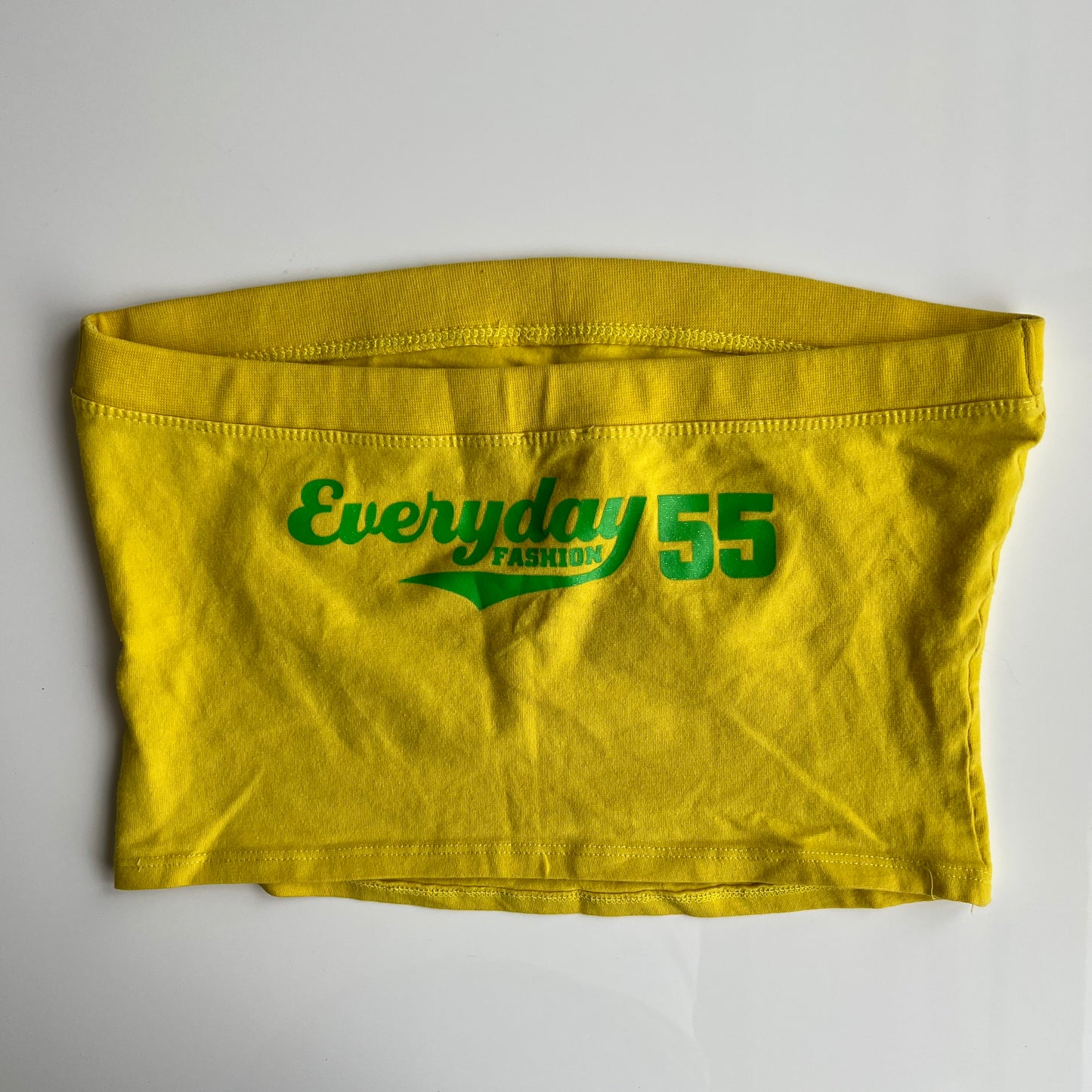 Vintage 90's Summer Sporty Yellow and Green Tube Top (S)