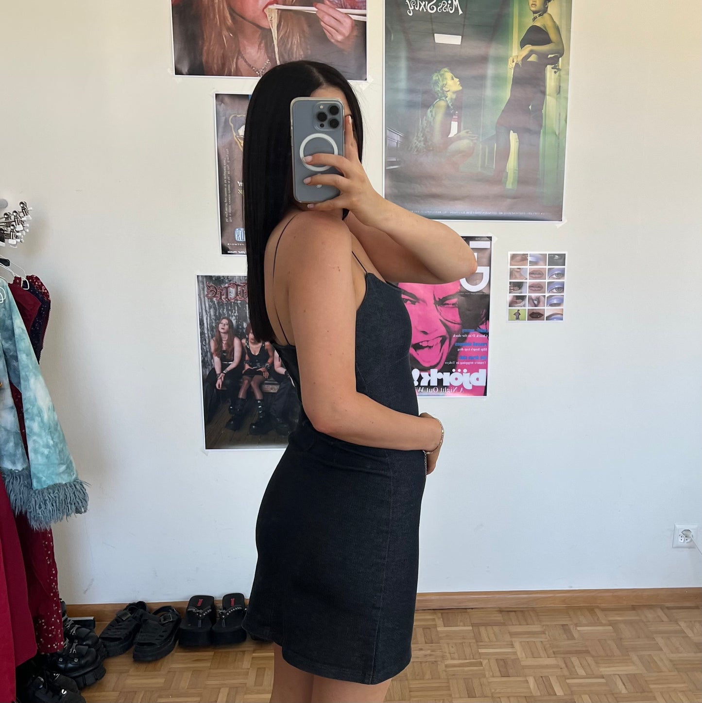 Vintage 90's Classic Denim Cami Mini Dress (S)