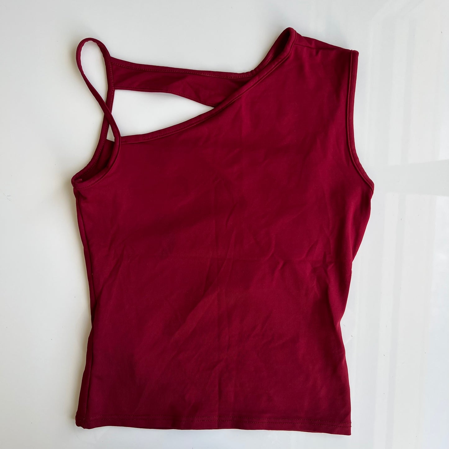 Vintage 90's Model Off Duty Bordeaux Cut Out Top (S)