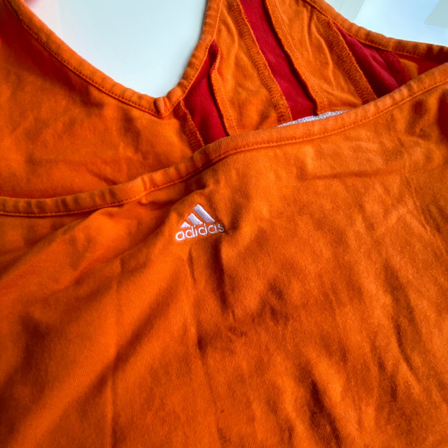Vintage 90's Adidas Sporty Orange Halter Neck (S)