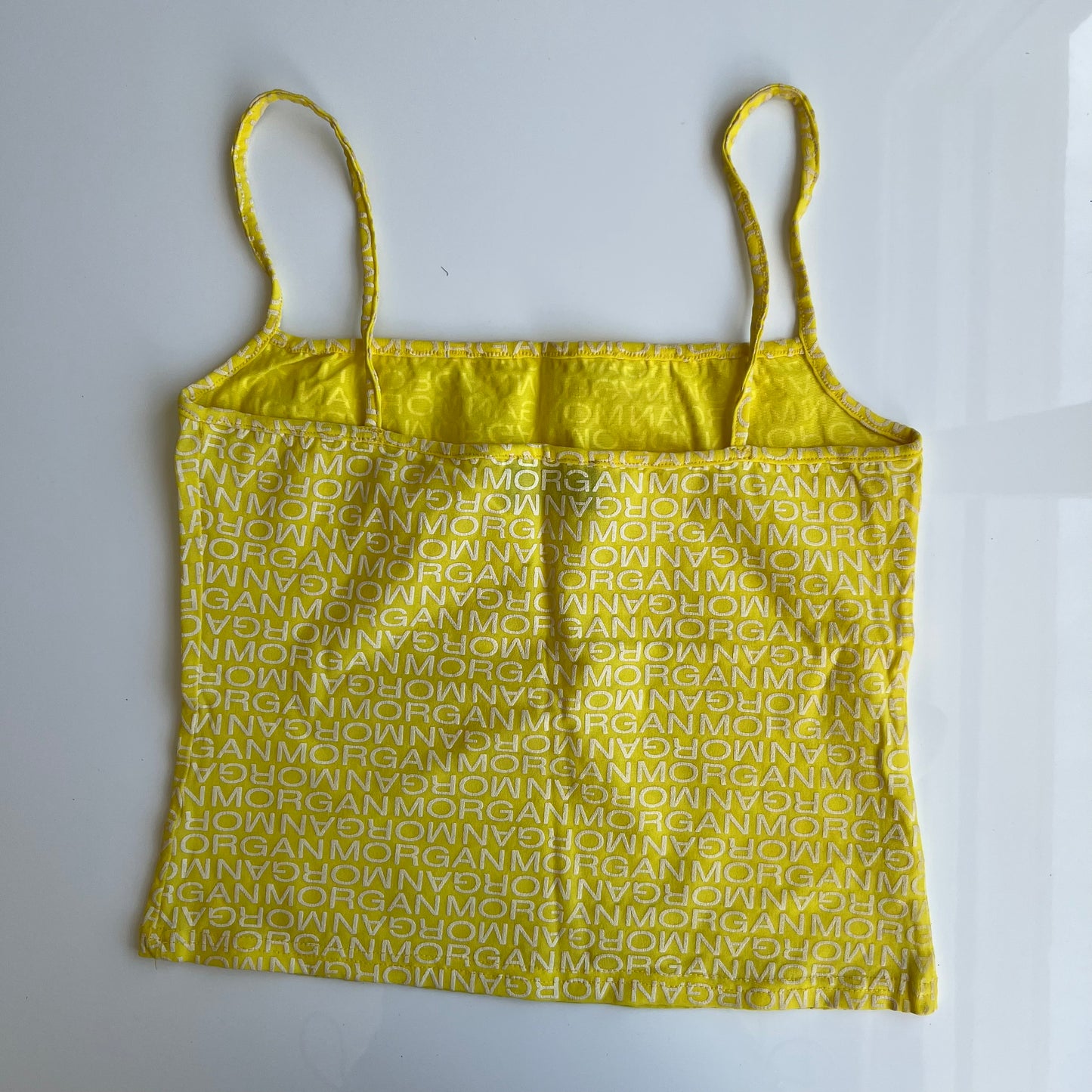 Vintage 90's Morgan de Toi Yellow Logo Mesh Cami Top (S/M)