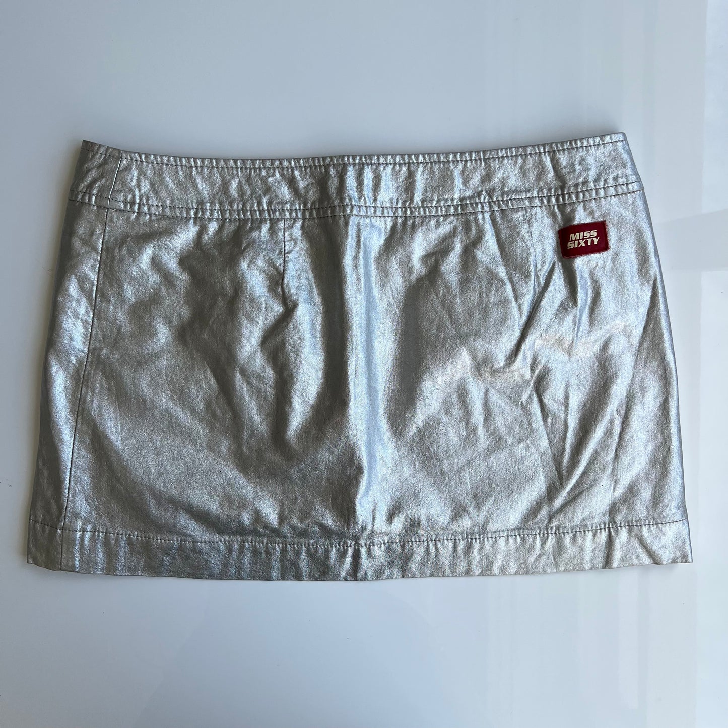 Vintage 90's Archive Miss Sixty Silver Mini Skirt (S)