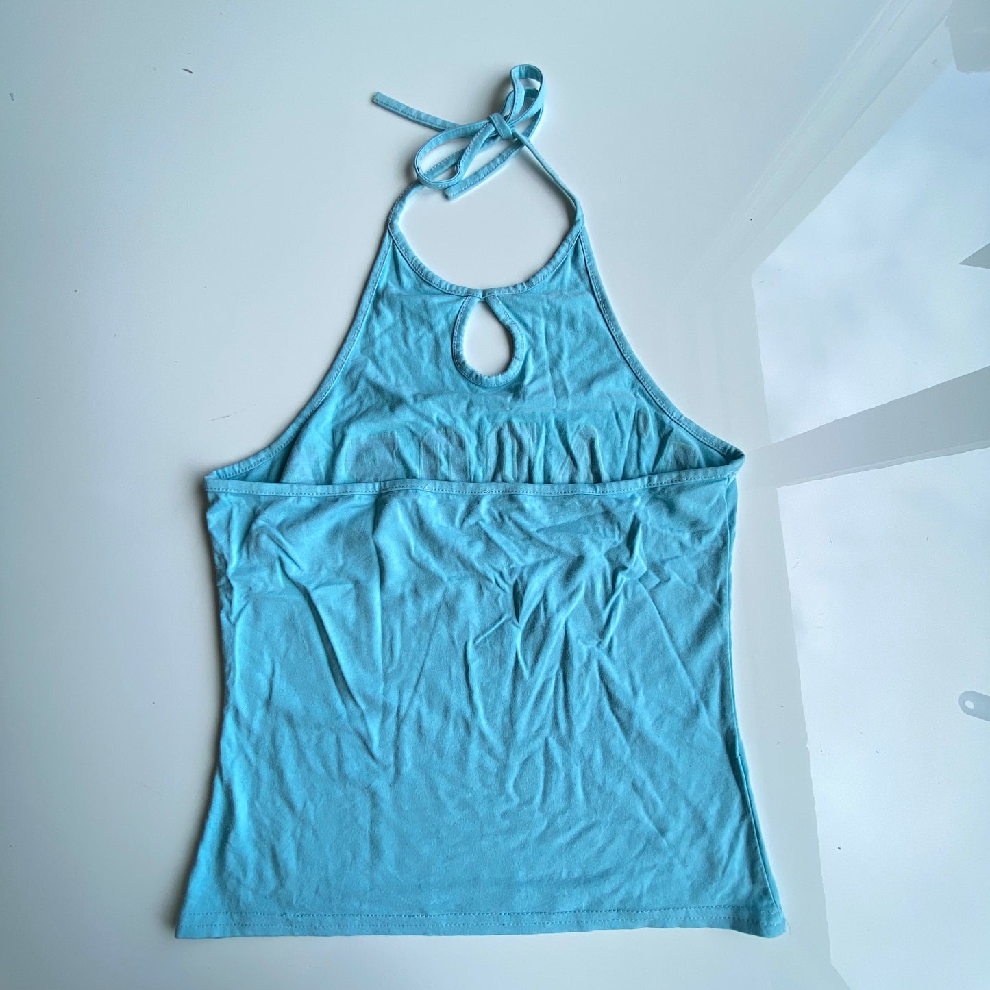 Vintage Y2K J'Adore Blue Halter Neck Top (S/M)