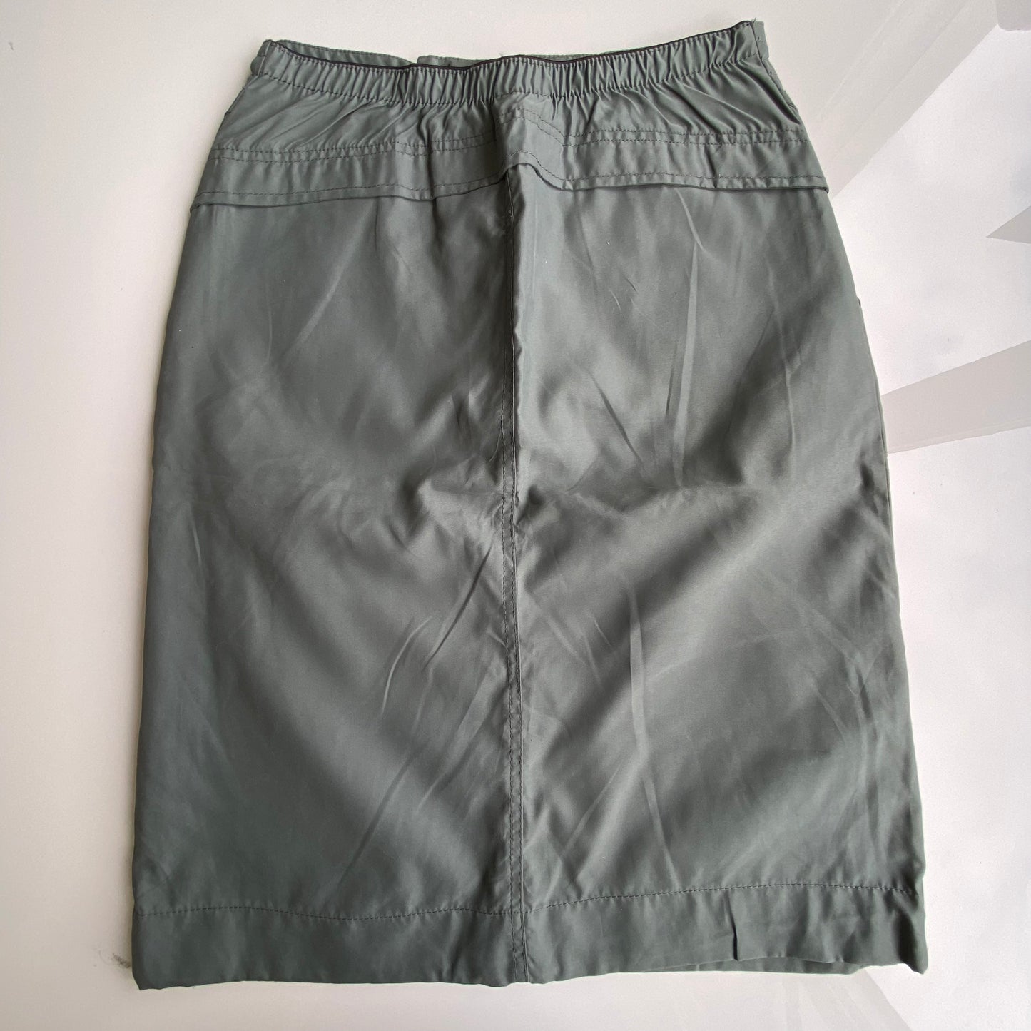 Vintage 90's Pepe Jeans Grey Cargo Midi Skirt with Waist Toggles (36 EU / UK 8 / US 4)