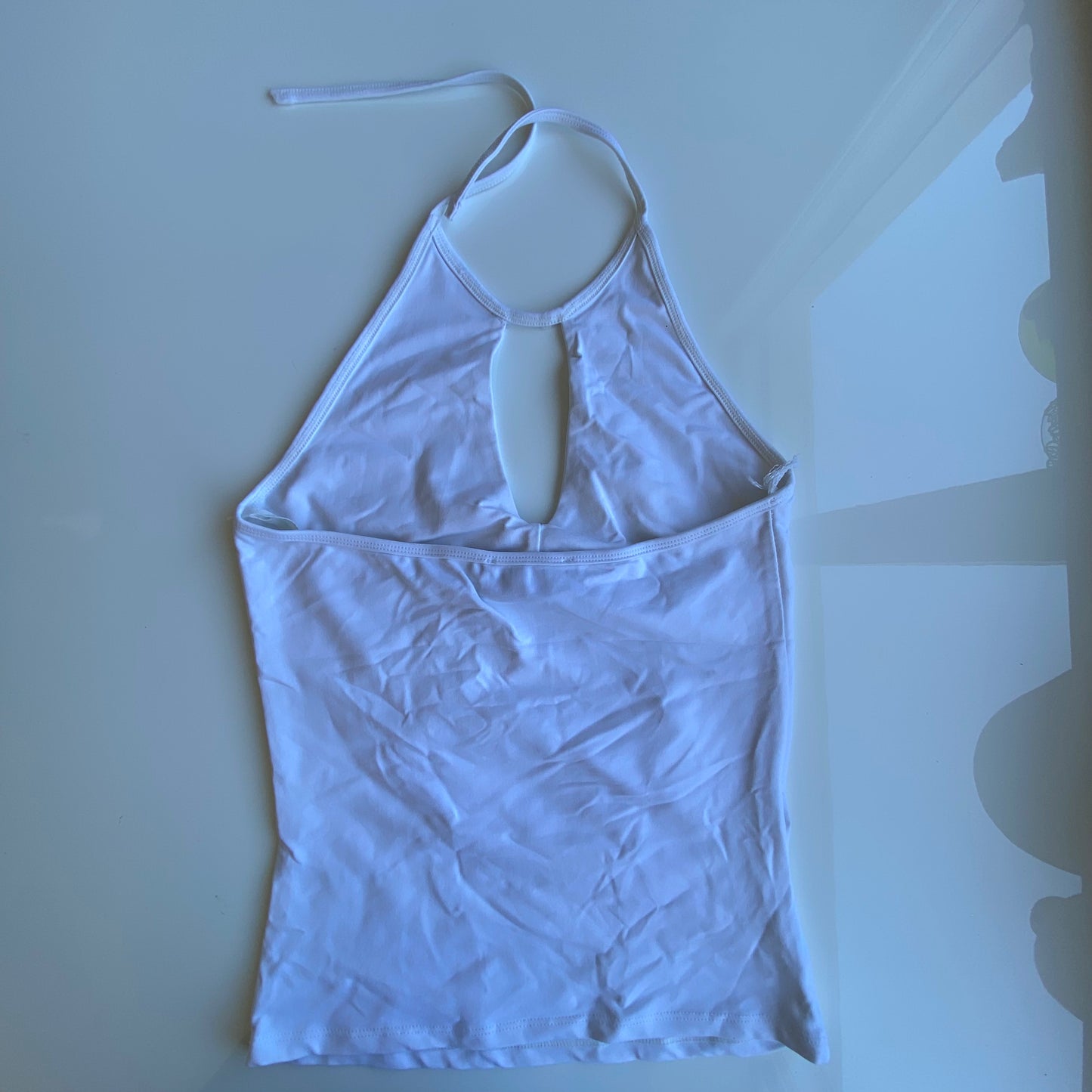 Vintage 90’s Funky Strawberry Print White Halter Neck Top (XS/S)