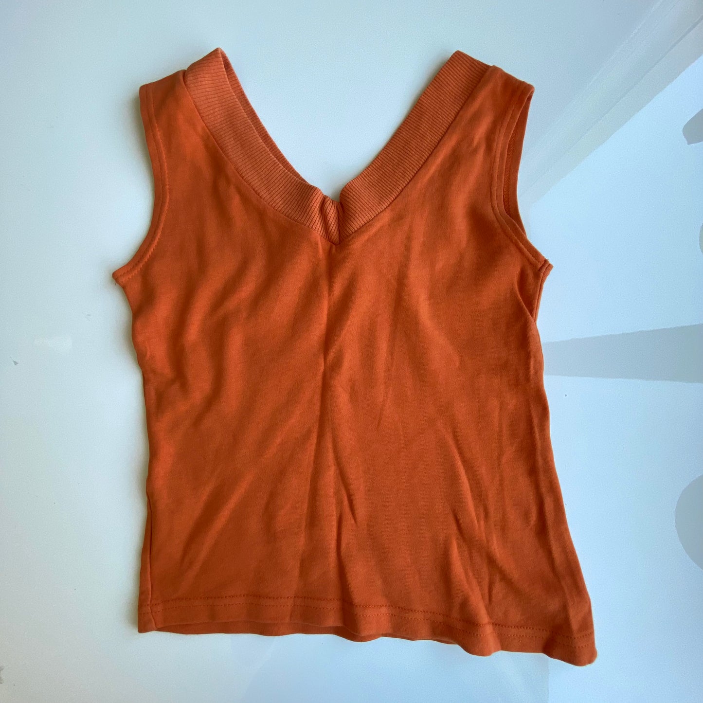 Vintage Y2K “In Search of a Rich Boyfriend” Orange Tank Top (M)