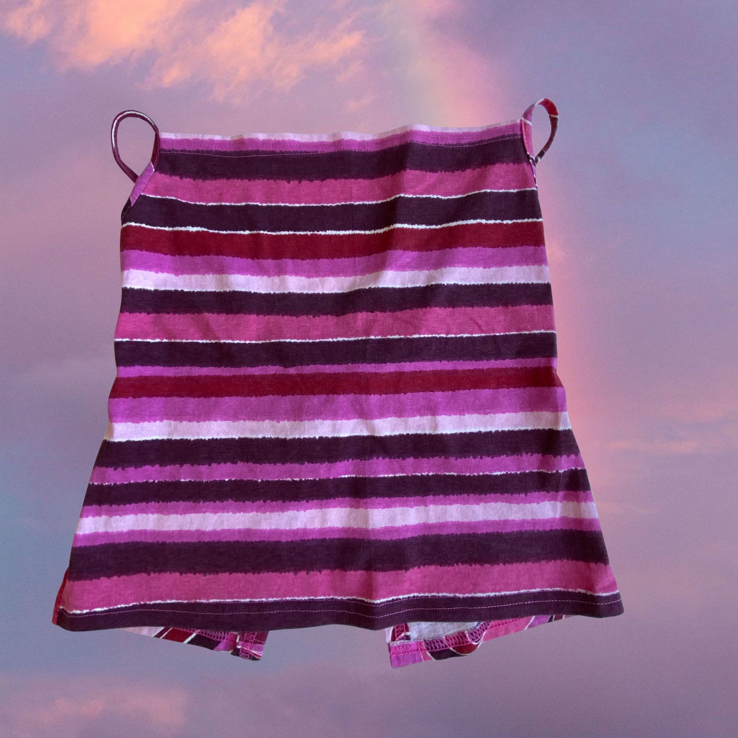 Vintage 90’s Festival Groovy Print Pink and Purple Backless Top (S)