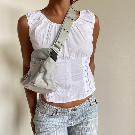 Vintage 90's Skater Rave Grey Shoulder/Cross Body Convertible Bag