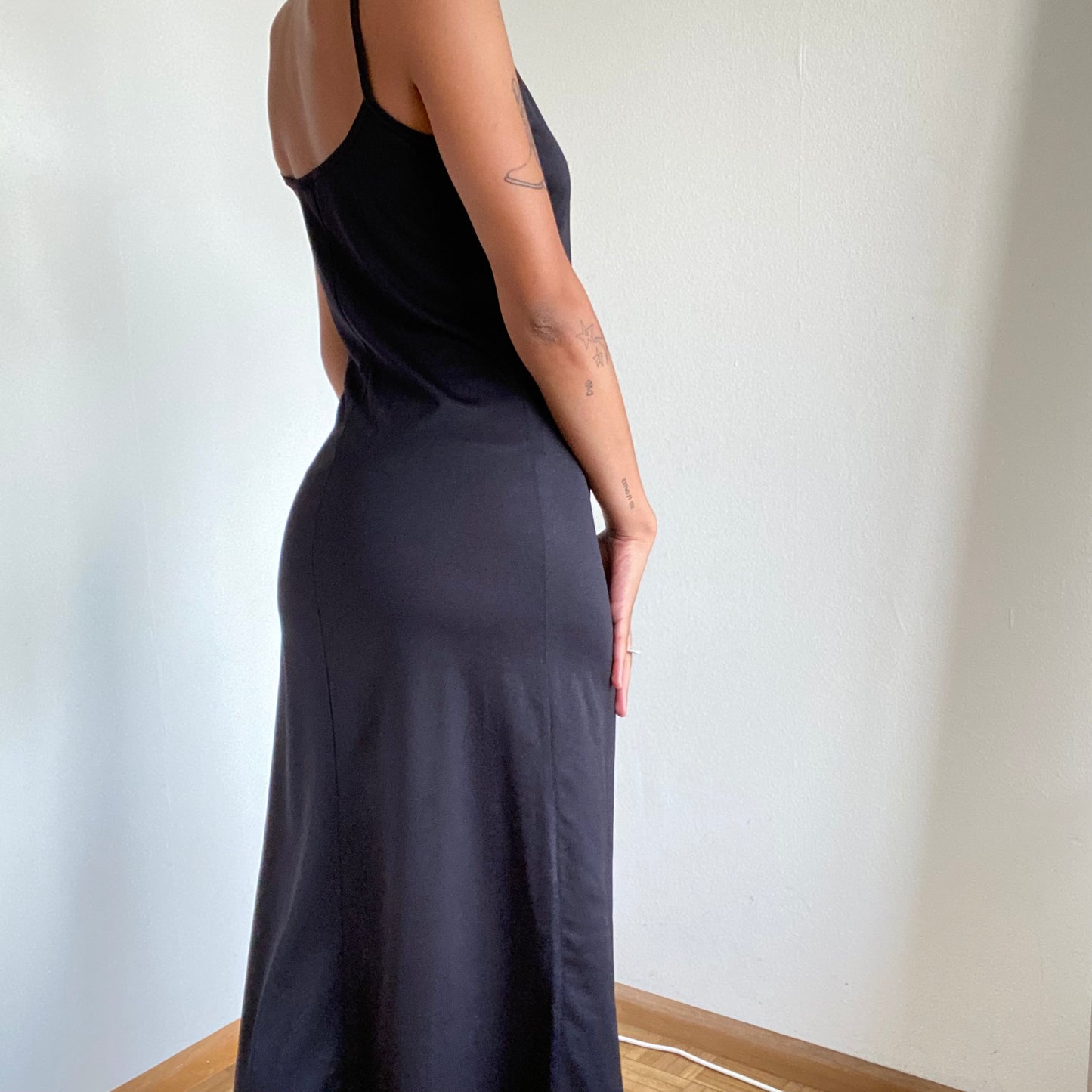 Vintage 90’s Whimsigoth Black Dragon Print Maxi Dress (M)