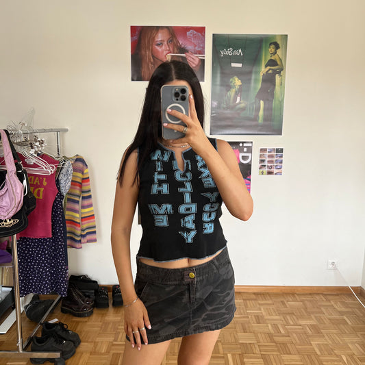 Vintage 90's Skater Grey and Black Camo Cargo Mini Skirt (M)