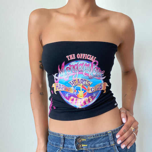 Vintage 90’s Morgan De Toi Black Tube Top with Graphic (S/M)