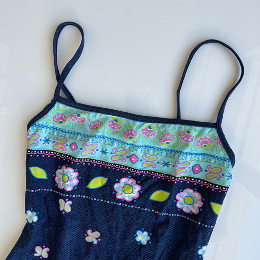 Vintage 90’s Morgan de Toi Denim Print Swimsuit (XS)