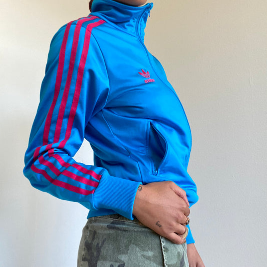 Vintage 90’s Sporty Blue and Pink Adidas Zip Up (M)