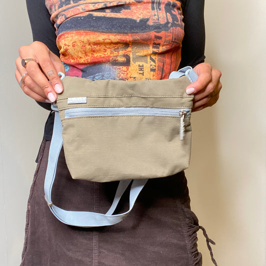 Vintage 90's Skater Khaki and Baby Blue Crossbody Bag