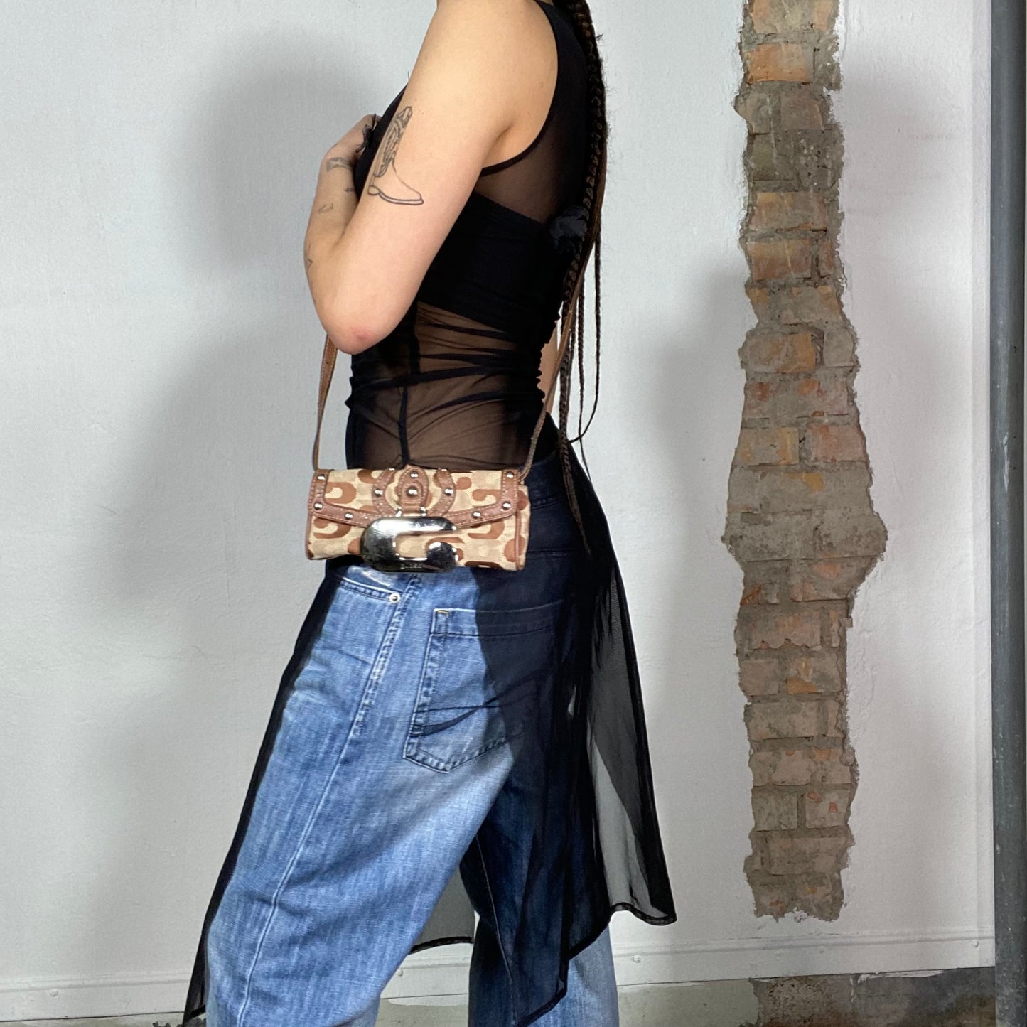 Vintage 2000's Guess Brown Ultra Mini Crossbody Bag