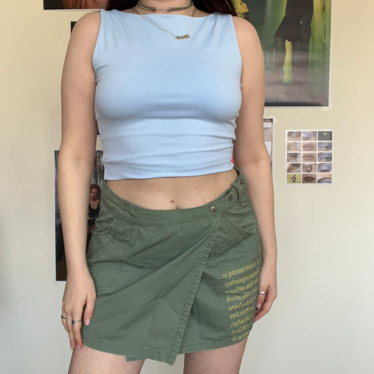 Vintage 90's Archive Cargo Mini Skirt with Text Graphic (M/L)