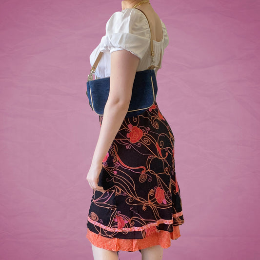 Vintage Y2K Funky Floral Midi Skirt