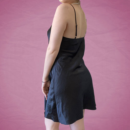 Vintage 90s Black Slip Dress