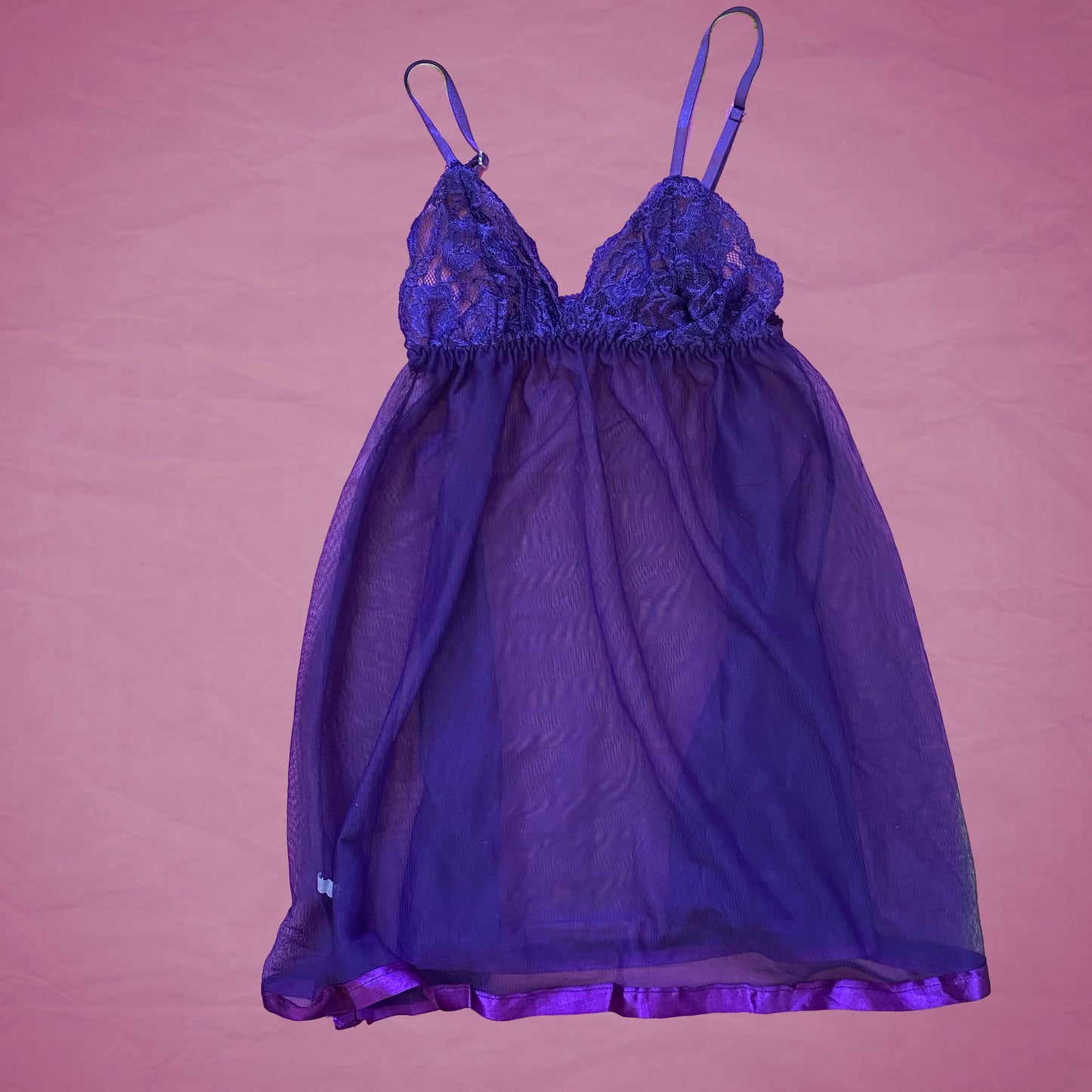 Vintage Y2K Purple Sheer Negligee
