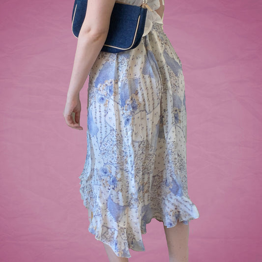 Vintage Y2K Fairy Patchwork Floral Maxi Skirt