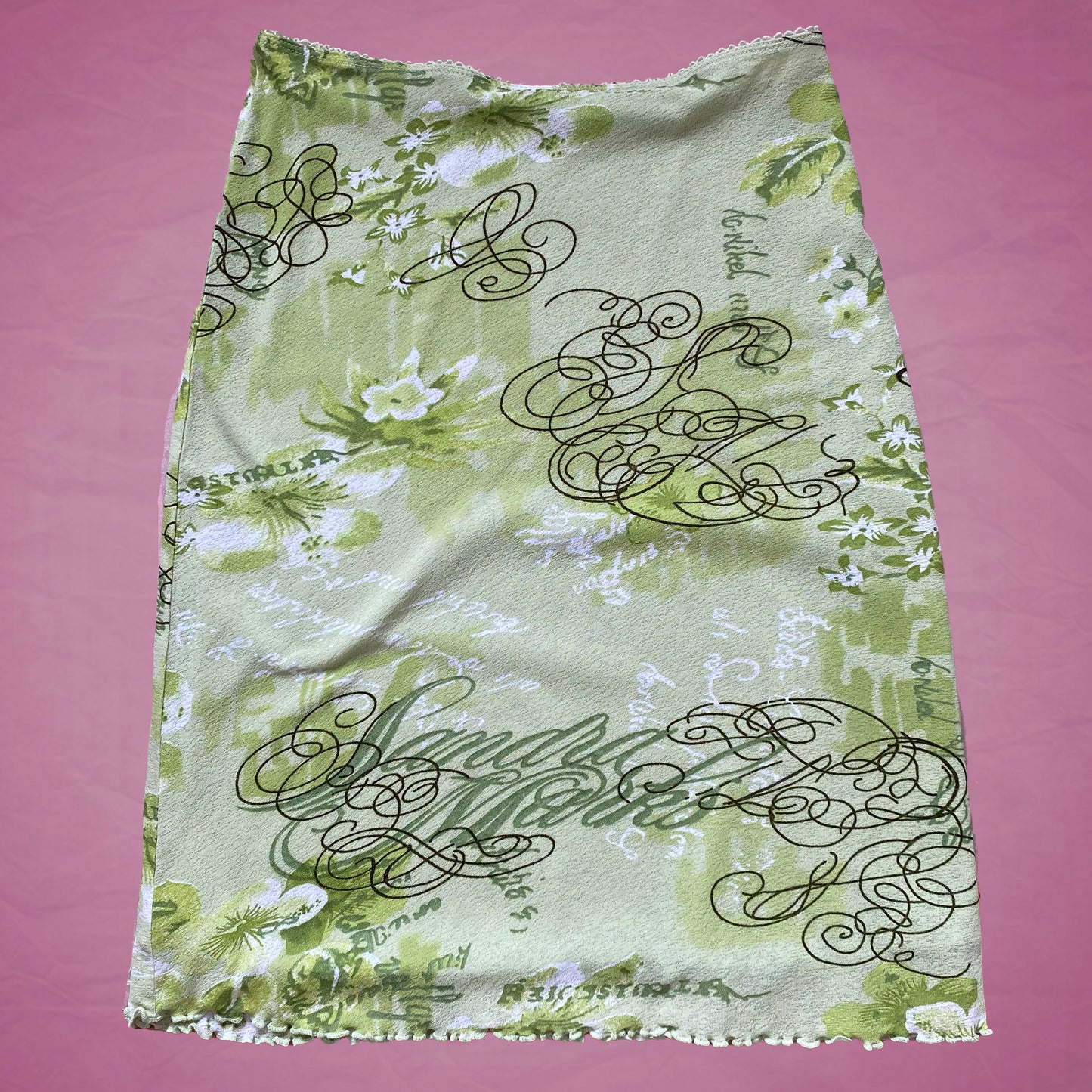 Vintage Y2K Fairy Green Midi Mesh Skirt