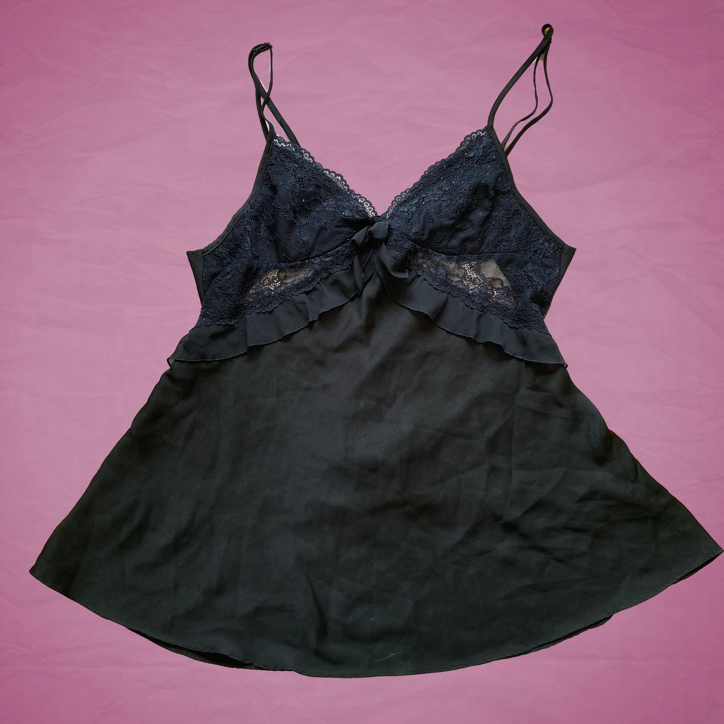 Vintage Y2K Black Backless Slip Dress