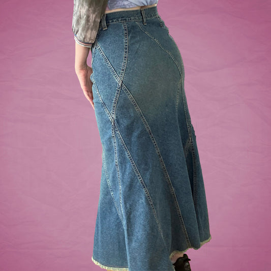 Vintage 90's Denim Maxi Skirt