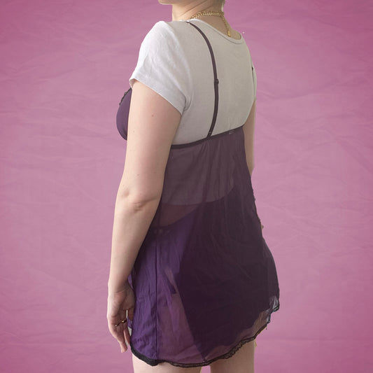 Vintage Y2K Purple Mesh Slip