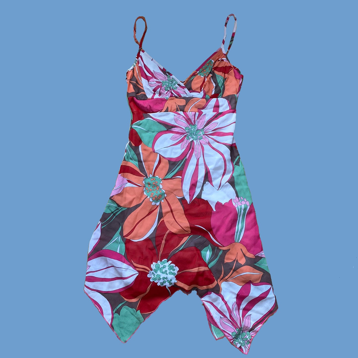 Vintage Y2K Groovy Floral Print Dress