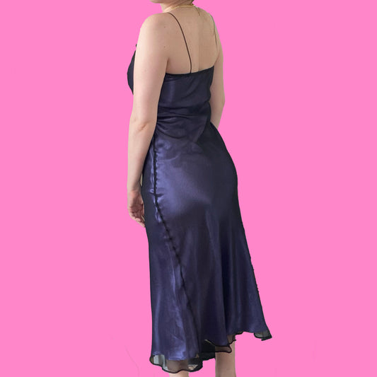 Vintage 90's Purple Mesh Maxi Dress