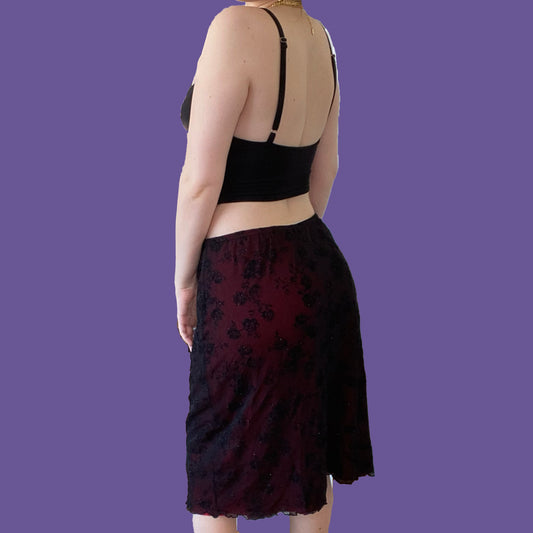 Vintage 90's Grunge Mesh Midi Skirt