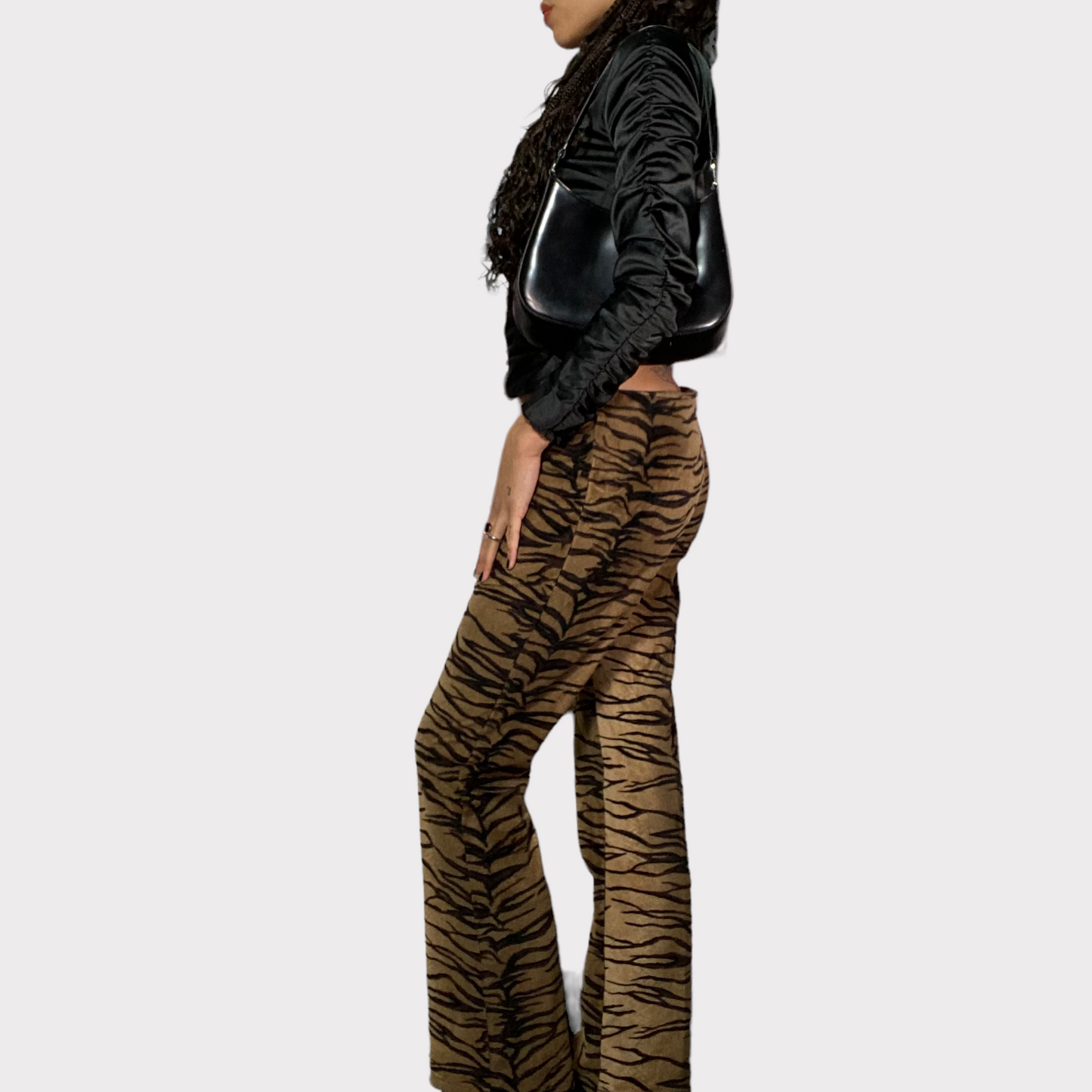 Vintage 2000's Funky Brown Tiger Print Pants (M)