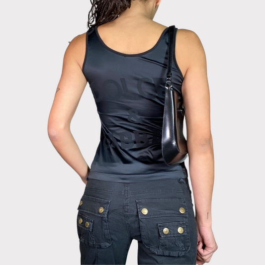 Vintage 2000's Archive Dolce&Gabbana Black Shiny Top (S)