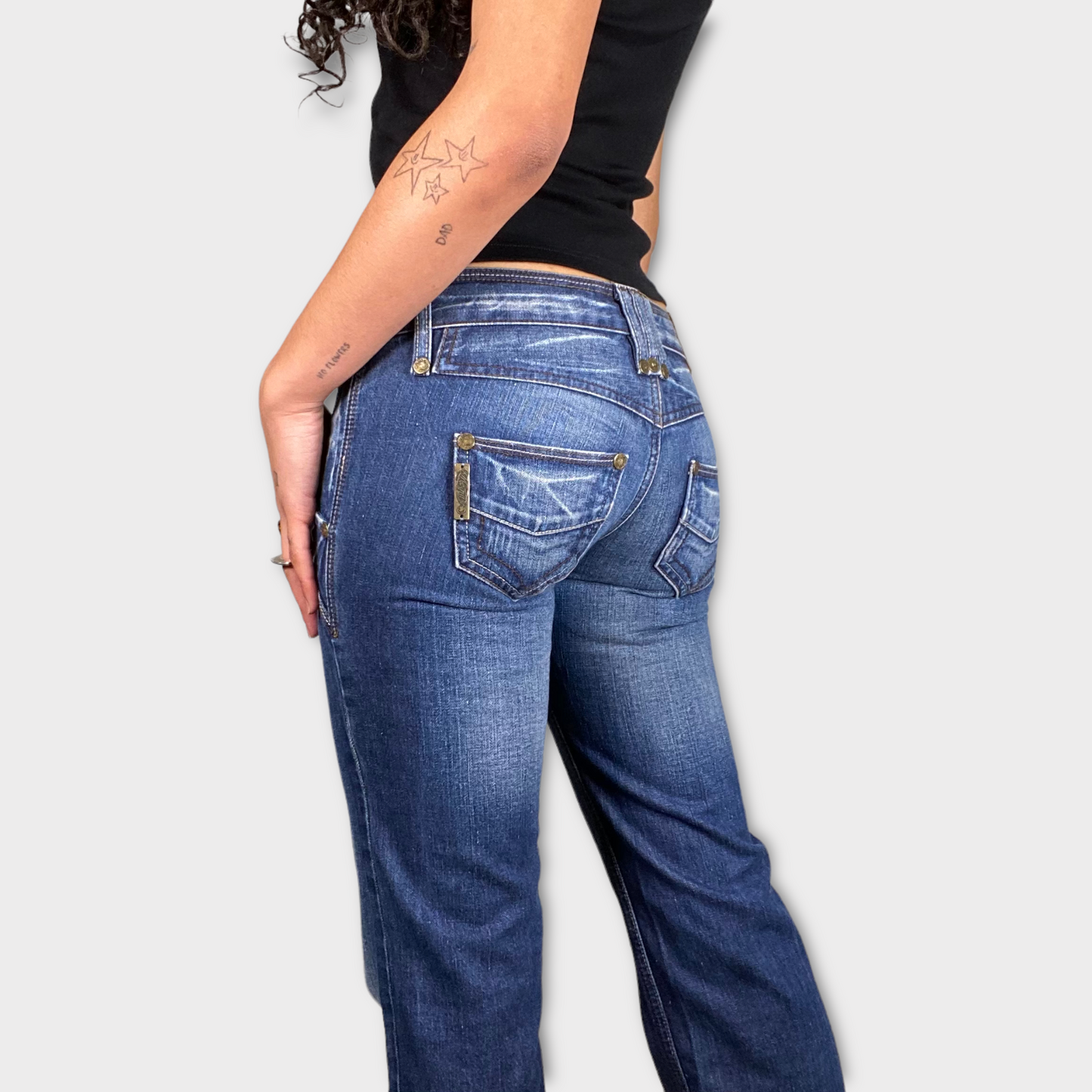 Vintage 90's Model Off Duty Straight Leg Low Rise Jeans (S)