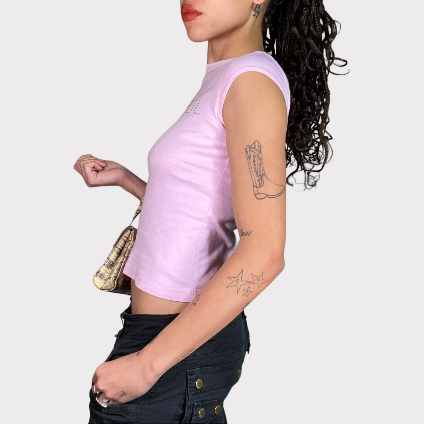 Vintage 2000's Bratz Pink 'Faithful' Baby Tee (S)