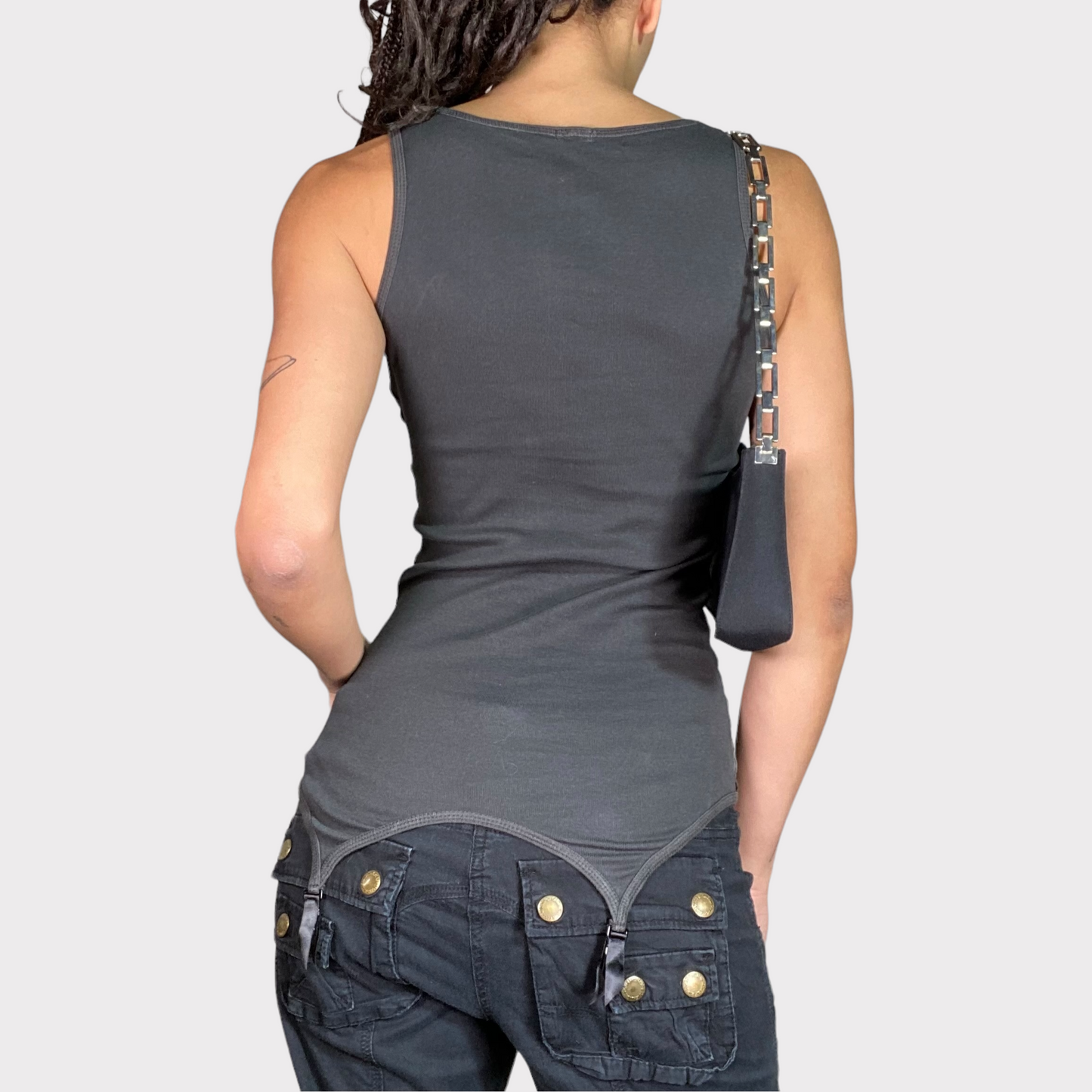 Vintage 2000's Skater Black Tank Top with Betty Boop Print (S)